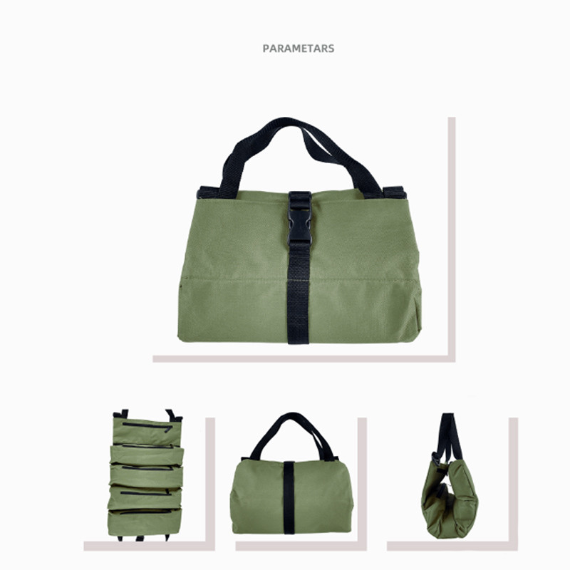 Darba instrumentu soma Roll Tool Roll Daudzfunkcionāls rīks Sarullējams Soma Uzgriežņu Atslēga Roll Maciņa Pakarināmais Instruments Rāvējslēdzēja Turētājs Tote