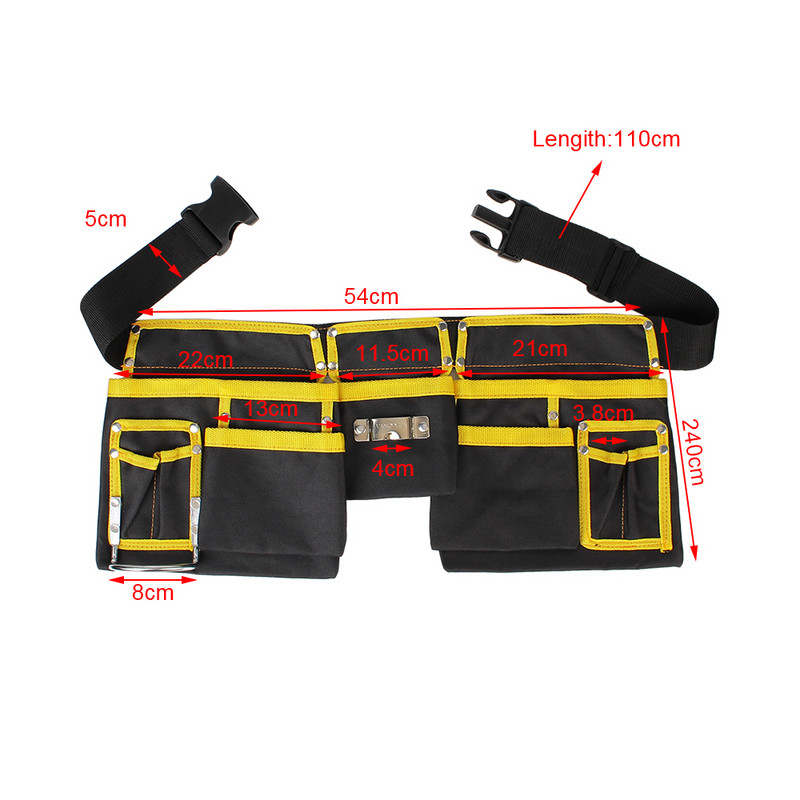 Oxford Cloth Storage Holder Organizer Πακέτα μέσης Ηλεκτρολόγος Εργαλεία Ζώνη θήκης Πολυλειτουργική Ηλεκτρολόγος Εργαλεία Τσάντα Μέση