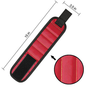 Магнитна лента за ръка Магнитна лента за ръка 10 силни неодимови магнита, вградени в цялата лента за китка за задържане на винтове, битове и други