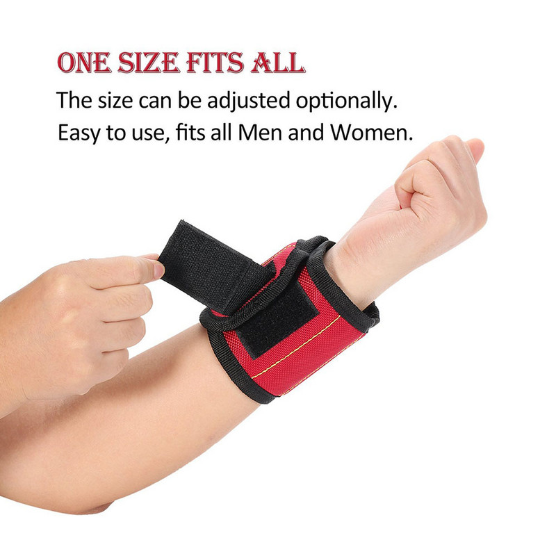 Mágneses csuklópánt mágneses karpánt 10 erős neodímium mágnes a csuklópántba beágyazva csavarok, bitek és egyebek tartásához