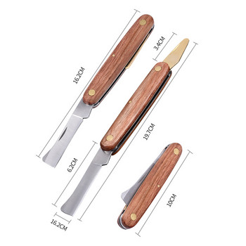 Нож за присаждане на растения Инструменти за присаждане Сгъваем нож за подрязване на присаждане Професионален градински нож за присаждане Нож с дървена дръжка