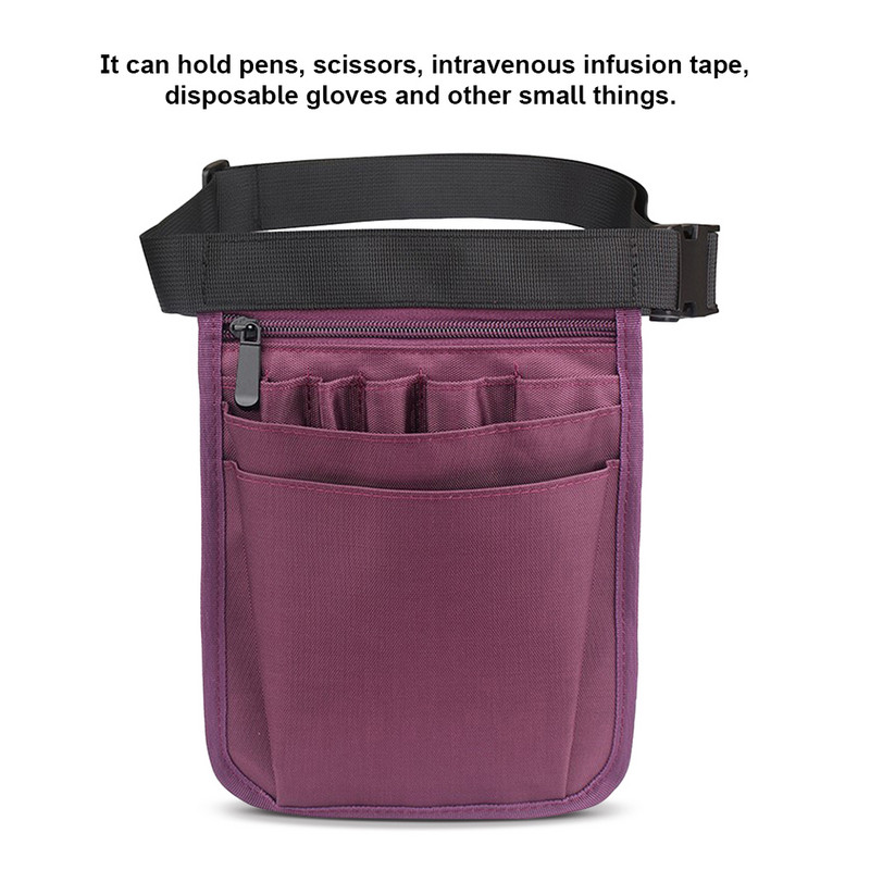 Vidukļa soma Neilona vairākas kabatas Regulējamas sprādzes jostas Somas Fanny Pack Sieviešu Skriešanas Organizators Darba Sports Rozā