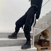 YBYR Cargo hlače s velikim džepovima Ženske elastične široke ulične ljetne hlače s visokim strukom Vrećaste taktičke hlače Hip Hop Jogger hlače