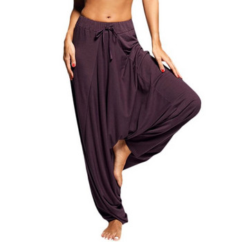 Harem Παντελόνι Γυναικείο Casual Hippy Loose Παντελόνι Φαρδύ Drop-crotch Μονόχρωμο Φαρδύ πόδι ελαστική μέση Μόδα Mujer Pantalones Νέο