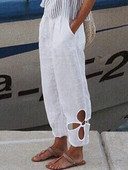 Puuvillane lina, soliidsed naiste püksid, mood, uued õõnsad taskud naistele vabaaja tänavariided kontori vabad püksid naistele