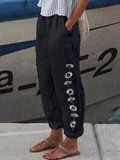 Puuvillane lina, soliidsed naiste püksid, mood, uued õõnsad taskud naistele vabaaja tänavariided kontori vabad püksid naistele