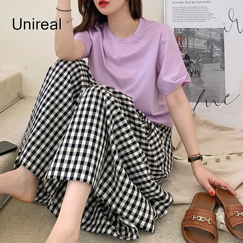 Unireal 2023 suvine naiste laia säärega püksid, kõrge vöökohaga nöörid, vabaaja püksid, püksid, püksid seelikupüksid