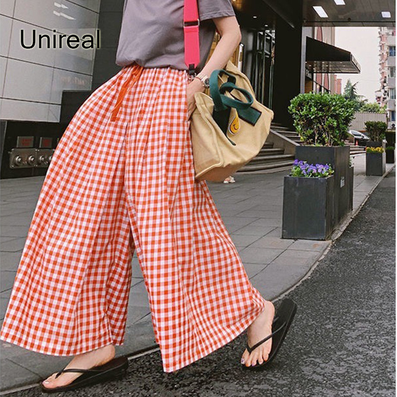 Unireal 2023 suvine naiste laia säärega püksid, kõrge vöökohaga nöörid, vabaaja püksid, püksid, püksid seelikupüksid