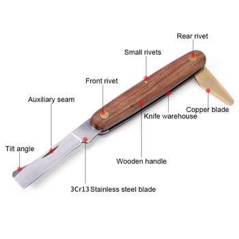 Инструменти за присаждане Сгъваем нож за присаждане Професионален градински нож за присаждане Нож за присаждане с дървена дръжка от неръждаема стомана
