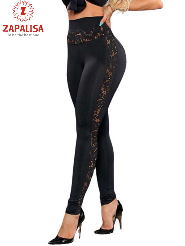 Anglijas stila vasaras vienkrāsainas sporta bikses sievietēm ar dobu dizainu ar mežģīņu dekoru elastīgu augstu vidukli slaidas gurnus garas bikses