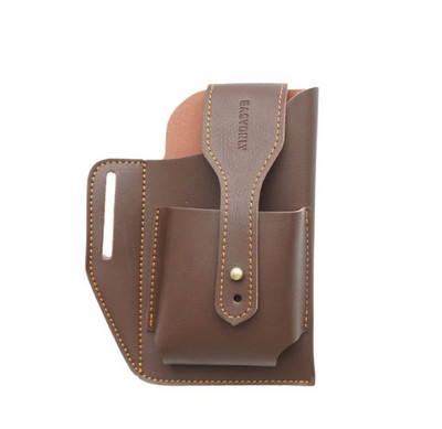 Geantă retro pentru bărbați cu centură în talie, pentru alergare, sporturi în aer liber, pentru telefon mobil, din piele, geantă multifuncțională pentru agățat cu centură în aer liber, Dropship