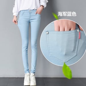 Jarné dámske nadrozmerné nohavice 34, biele ceruzkové nohavice, ležérne bavlnené legíny, kancelárske úzke nohavice, elegantné elastické tepláky