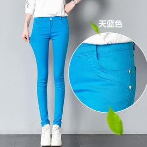 Jarné dámske nadrozmerné nohavice 34, biele ceruzkové nohavice, ležérne bavlnené legíny, kancelárske úzke nohavice, elegantné elastické tepláky