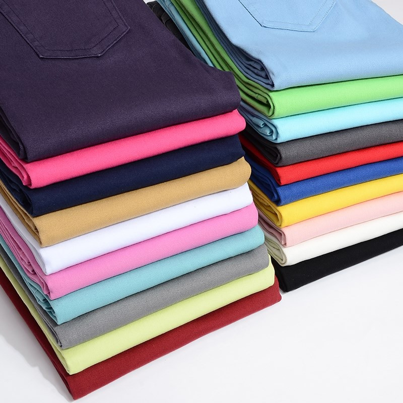 Jarné dámske nadrozmerné nohavice 34, biele ceruzkové nohavice, ležérne bavlnené legíny, kancelárske úzke nohavice, elegantné elastické tepláky