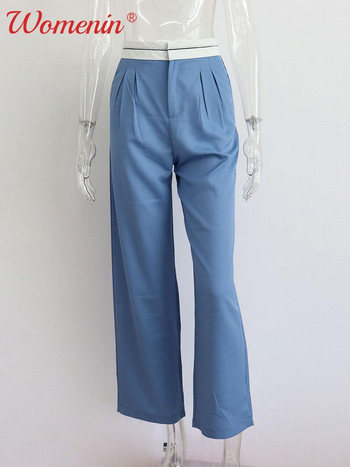 Γυναικείο ίσιο παντελόνι με ψηλόμεσο πλισέ Γυναικείο παντελόνι Κομψό απλό φαρδύ γυναικείο παντελόνι Άνοιξη 2023 New In