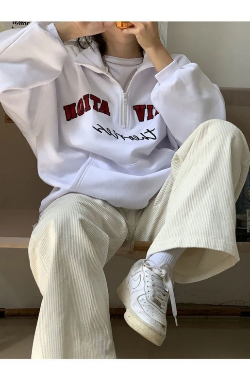 2021-es divatos fekete-fehér nadrág női túlméretezett bézs kordbársony széles szárú nadrág koreai női puha alkalmi nadrág