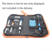 Geantă de scule pentru repararea hardware-ului Geantă portabilă pentru instrumente pentru fier de lipit electric de uz casnic Geantă de instrumente cu fermoar din piele PU multifuncțională, Dropship