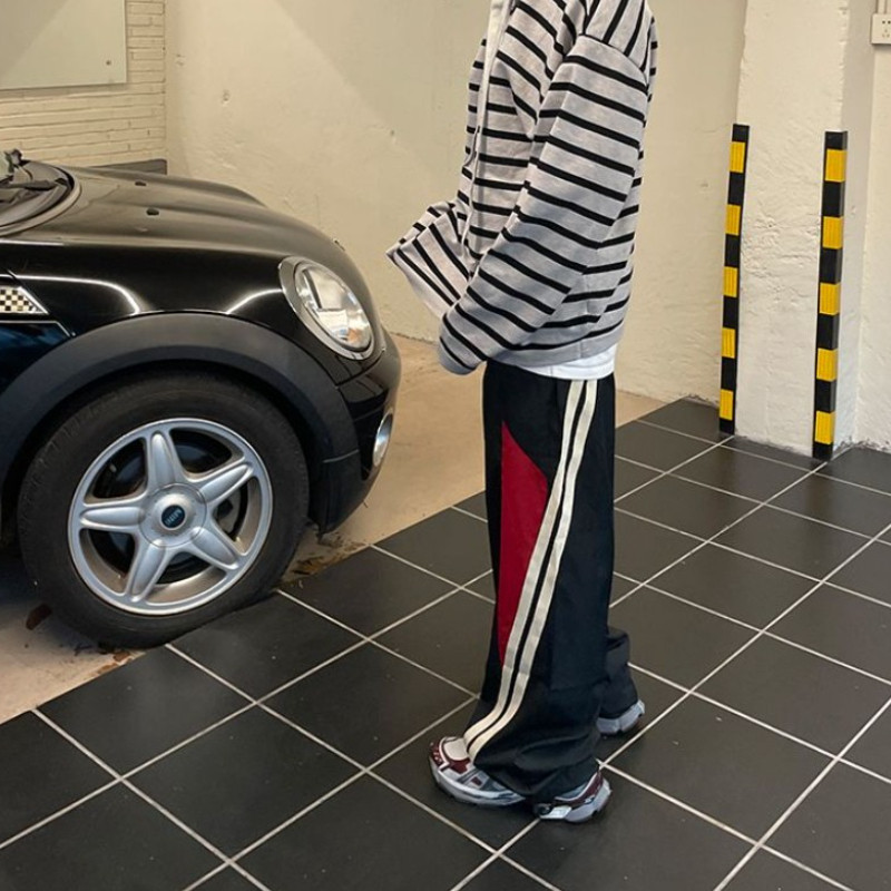 Y2K Női Utcai Ruha Chic Cargo Koreai Harajuku Alkalmi Ejtőernyős Tech nadrágok Férfi Strandnadrágok Széles Lábak Kocogó Nadrágok Ruhák