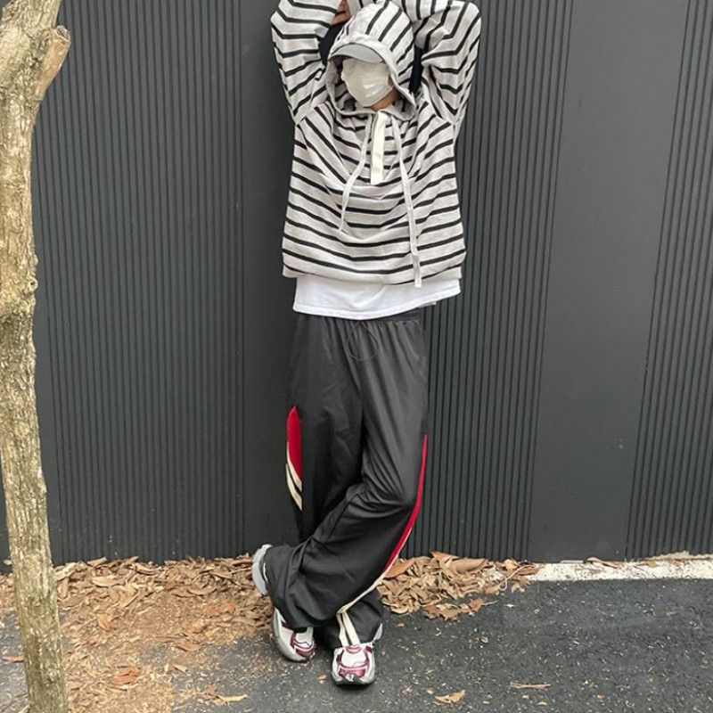 Y2K Női Utcai Ruha Chic Cargo Koreai Harajuku Alkalmi Ejtőernyős Tech nadrágok Férfi Strandnadrágok Széles Lábak Kocogó Nadrágok Ruhák