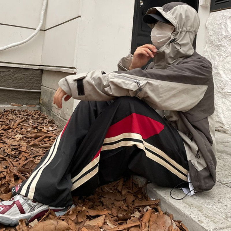 Y2K Női Utcai Ruha Chic Cargo Koreai Harajuku Alkalmi Ejtőernyős Tech nadrágok Férfi Strandnadrágok Széles Lábak Kocogó Nadrágok Ruhák