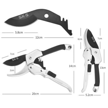 20cm Ratchet Plant Trim Horticulture Hand Shear Orchard Pruner Cut Secateur Θάμνος Εργαλείο ψαλιδιού κήπου Κλαδί αμόνι 1τμχ