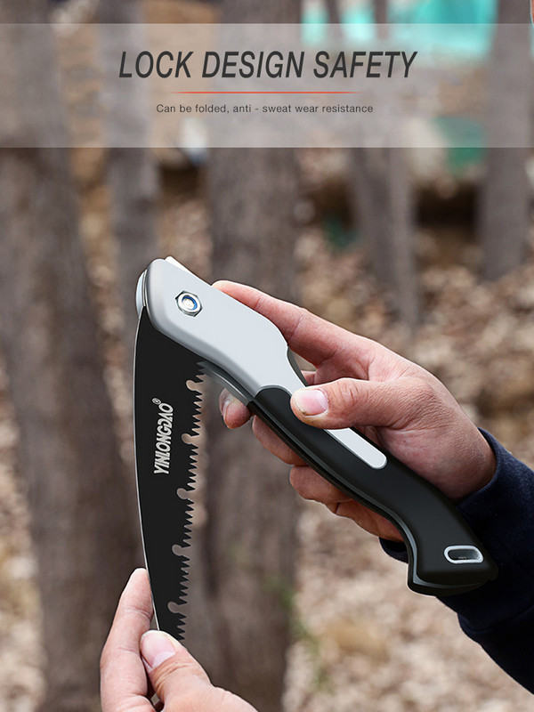 Összecsukható vágó kézi összecsukható minifűrész TPR fogantyúval Összecsukható fűrész fához kerti száraz fa metszőfűrész kemény fogakkal barkácsolás