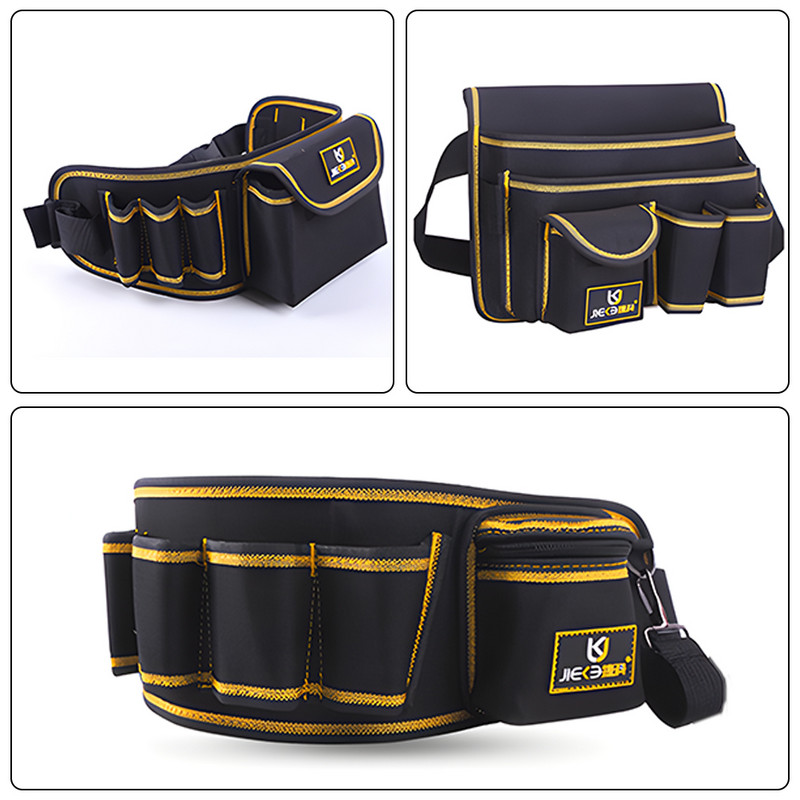 Aparatūros įrankių kišenės taisymo įrankių laikymo krepšys Daugiafunkcinis juosmens paketas Oksfordo audinio veržliarakčių replių laikymo krepšys