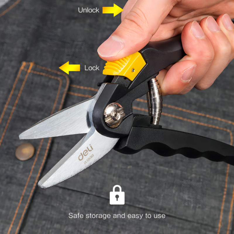 Deli 8 inch Foarfece pentru tăiere de grădină cu lamă Foarfece de tăiat pentru pomi fructiferi Bonsai Ramuri de flori Tuatoare de grădină