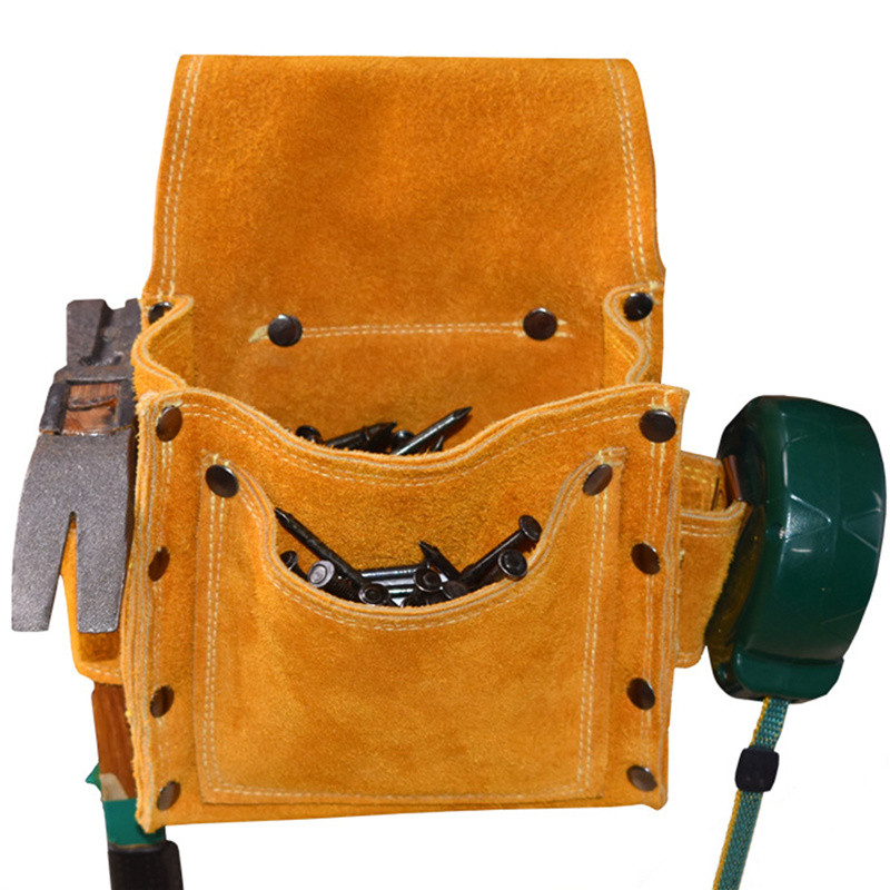 Nahast kantav vööpakk Elektriline puurkott Kruvid Naelad Puuriotsakud Metallosad Kalastusreisiriistade hoiukotid koos vööga