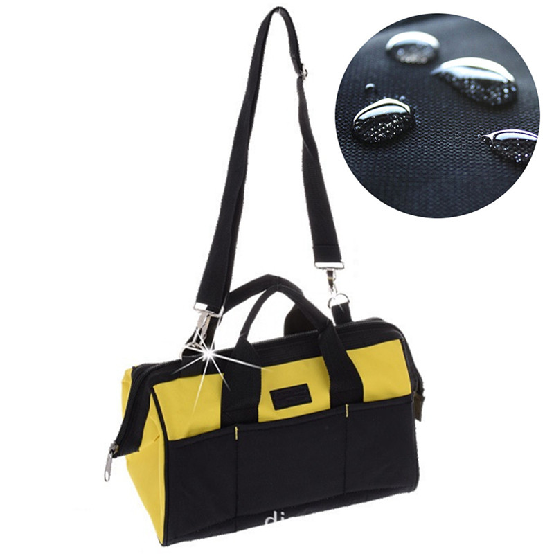 Geantă pentru scule electrician 14 inchi Geanta de mână cu un singur umăr, pânză Oxford, impermeabilă, set de instrumente pentru reparații de capacitate mare