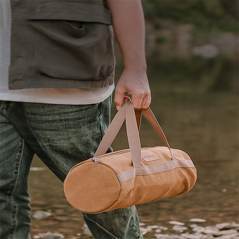 Nagy kapacitású kézitáska kültéri talajon, körömtáska hordozható kempingkészlet szerszámtároló vászon kézitáska kempingezés szerelmeseinek