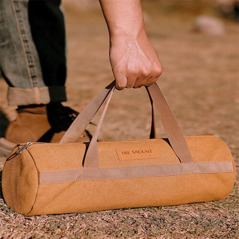 Nagy kapacitású kézitáska kültéri talajon, körömtáska hordozható kempingkészlet szerszámtároló vászon kézitáska kempingezés szerelmeseinek
