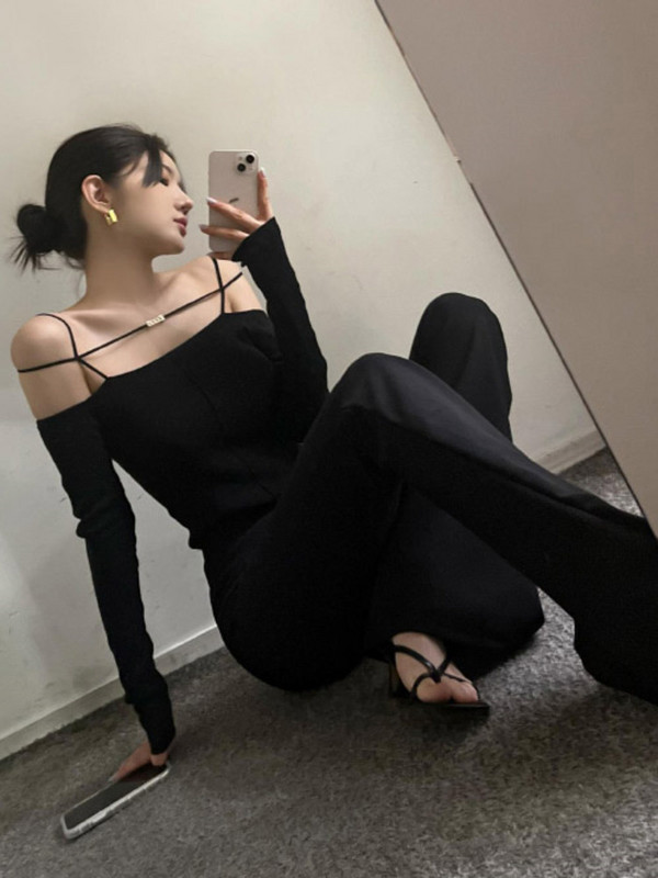 Koreai Vintage TVVOVVIN karcsú, 2022. őszi, magas derekú, lezser nadrág Női Fahsion Sweet Trousers Sportnadrág J8BD