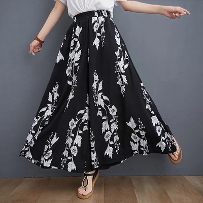 Pantaloni culotte oversize 6XL pentru femei Pantaloni largi de vară cu talie înaltă Pantaloni drepti cu talie înaltă pentru 110 KG