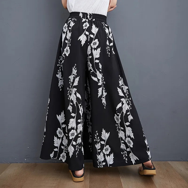 Pantaloni culotte oversize 6XL pentru femei Pantaloni largi de vară cu talie înaltă Pantaloni drepti cu talie înaltă pentru 110 KG