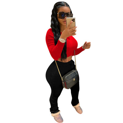 S-4XL Női Rugalmas, egymásra helyezett nadrágok Leggings Magas derekú, Fényes Harang alsó rovátkolt, halmozott nadrágok Drapált kocogó nadrágok melegítőnadrágok