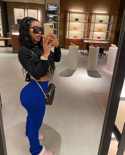 S-4XL Női Rugalmas, egymásra helyezett nadrágok Leggings Magas derekú, Fényes Harang alsó rovátkolt, halmozott nadrágok Drapált kocogó nadrágok melegítőnadrágok