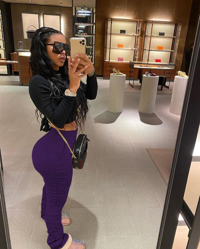 S-4XL Női Rugalmas, egymásra helyezett nadrágok Leggings Magas derekú, Fényes Harang alsó rovátkolt, halmozott nadrágok Drapált kocogó nadrágok melegítőnadrágok