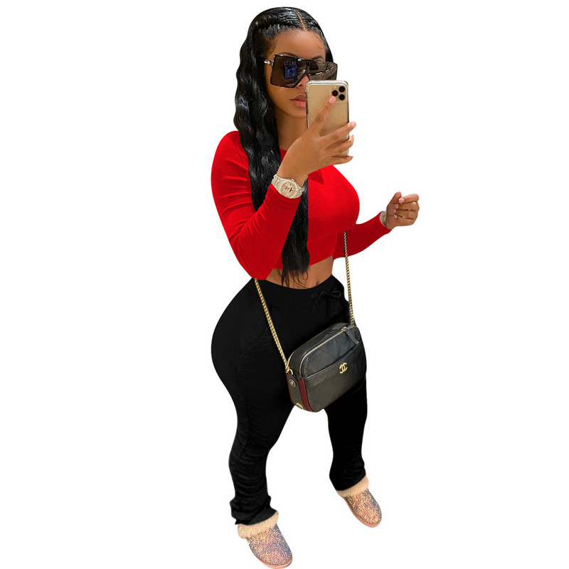 S-4XL Női Rugalmas, egymásra helyezett nadrágok Leggings Magas derekú, Fényes Harang alsó rovátkolt, halmozott nadrágok Drapált kocogó nadrágok melegítőnadrágok