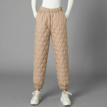 Γυναικεία χειμωνιάτικα βαμβακερά παντελόνια με επένδυση Καπιτονέ παντελόνι Ελαστική μέση casual παντελόνι