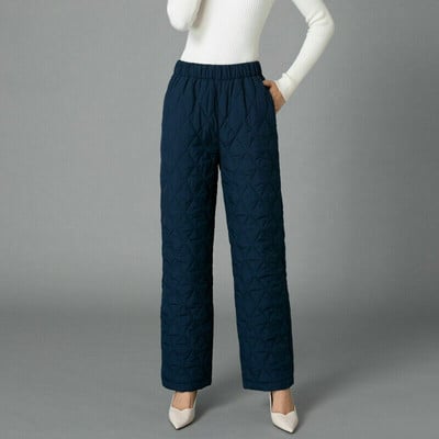 Női Téli Bemelegítés Pamut nadrágok Párnázott steppelt nadrágok Elasztikus derékalkalmi nadrágok