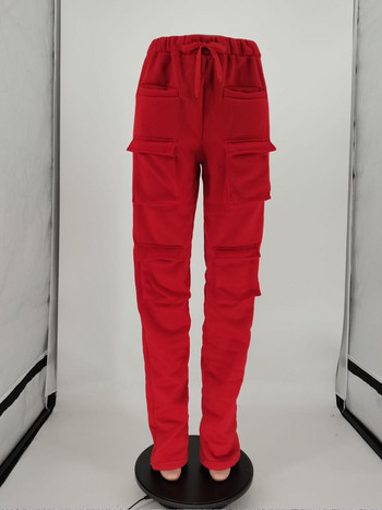 Γυναικείες κόκκινες στοίβες αθλητικές φόρμες Y2K Harajuku Joggers Streetwear Mall Goth Cargo Παντελόνια Safari 2021