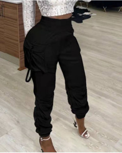 Sieviešu bikses 2023. gada pavasara modes kabatas dizains ikdienišķas, vienkāršas, ikdienas garas kravas bikses, Y2K apģērbs