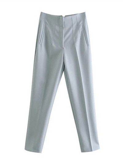 TRAF 2022 Női Nadrág Bézs Magasderekú Női Nadrág Irodai viselet Fekete fehér nadrág Streetwear Többszínű bő nadrág