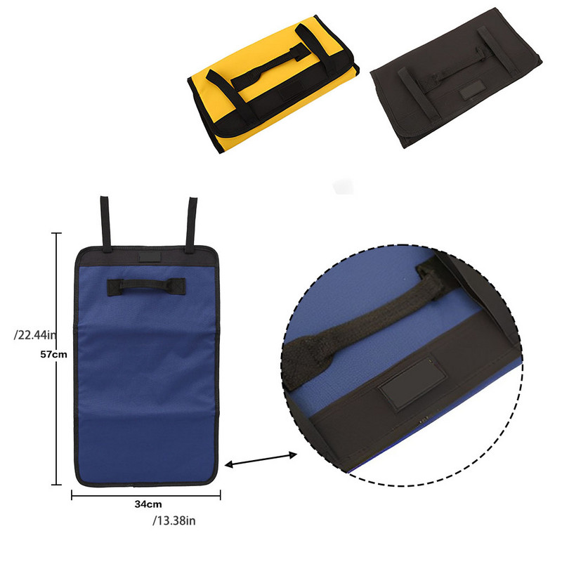 Geantă de scule roll Up Kit de instrumente hardware multifuncțional Kit de exterior Husă de transport pentru electricieni mecanici Negru galben