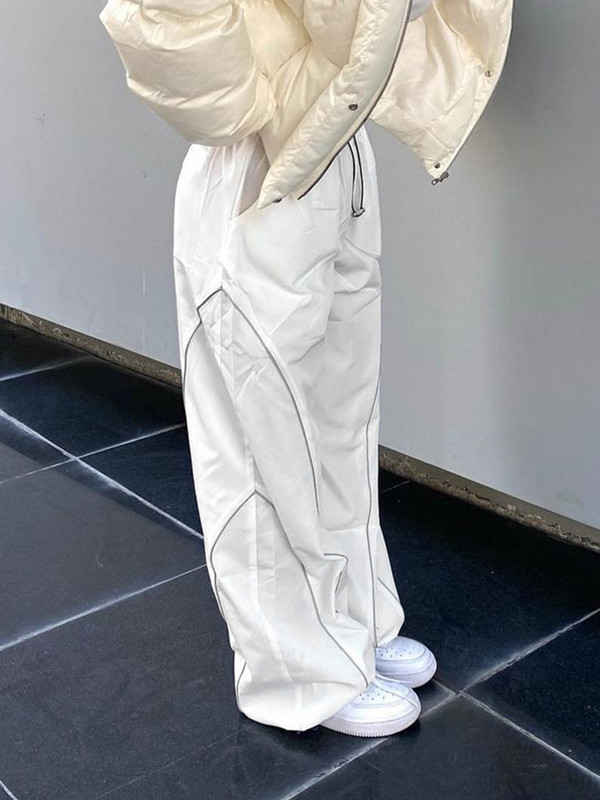 Weekeep Sieviešu Bikses Baltas Savelkamās Bikses Liela izmēra sporta bikses Grunge Streetwear Ikdienas bikses Harajuku Techwear Capris