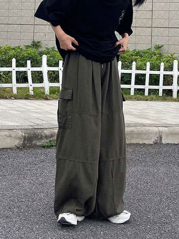 Y2k Streetwear Cargo Παντελόνι Γυναικεία Oversize Loose Harajuku Μεγάλες τσέπες Γυναικείο παντελόνι μόδας ίσιο φαρδύ πόδι Lady Hip Hop παντελόνι