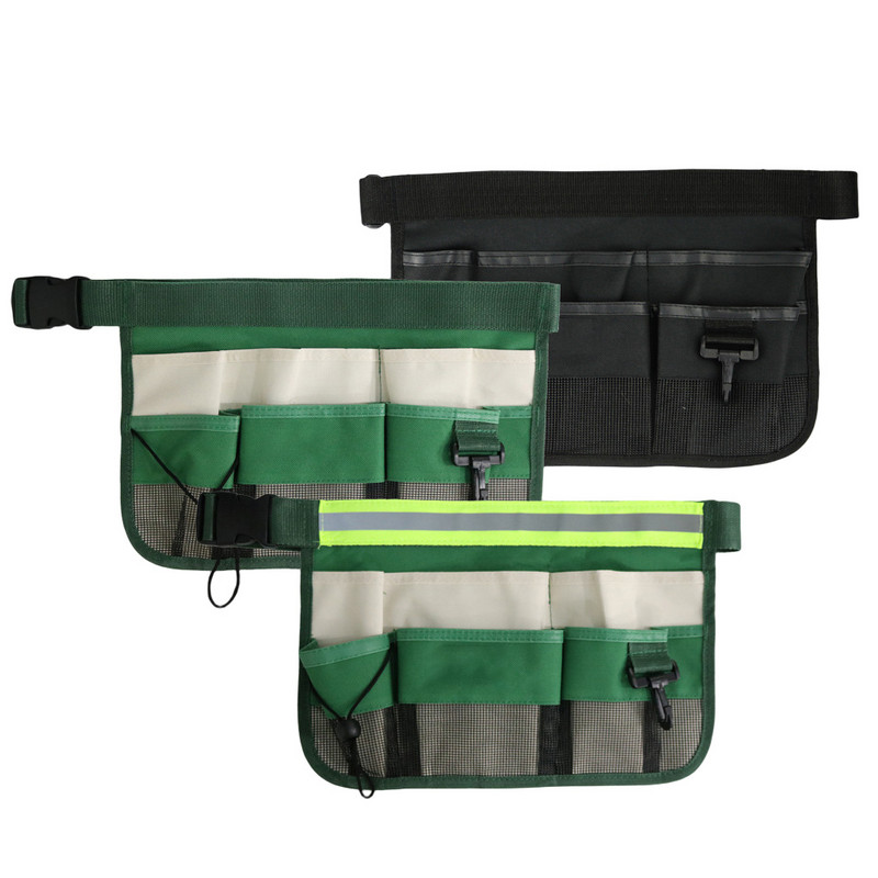 Oksfordas auduma instruments vidukļa soma ar vairākām kabatām Regulējama siksna, līmlente, glabāšanas somas maisiņi organizatora piederumi, zaļi