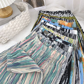 tavaszi nyár új női széles szárú nadrág magas derekú redőzött kendővel nyomtatott nadrág nyakkendős felmosás alkalmi nadrág női nadrág