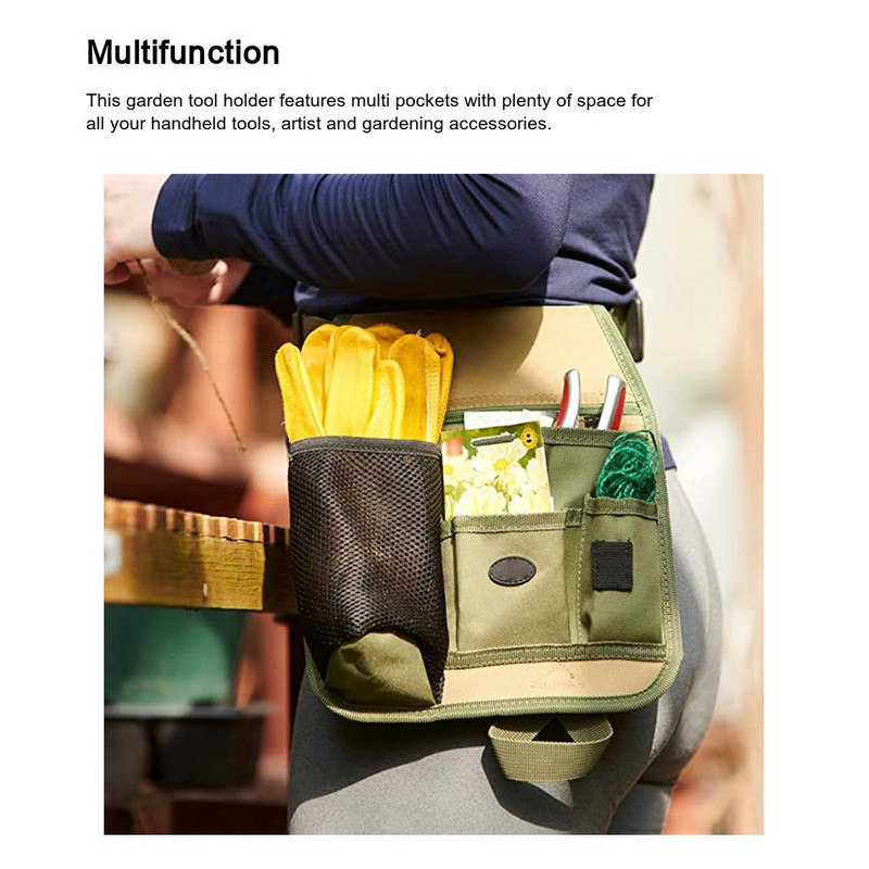 Dārza darbarīki Jostas soma Regulējams jostas aparatūras konteineru uzglabāšanas maisiņš